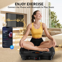 GLYLF vibration plate engaging arms and glutes for toning in a routine.