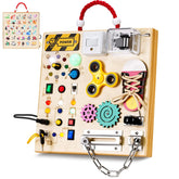 GNAYUIJ Montessori busy board switches with LED lights for interactive sensory play