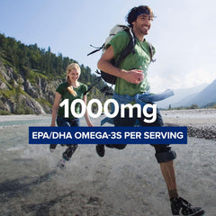 GNC Triple Strength Fish Oil softgels with enteric coating for reduced aftertaste.