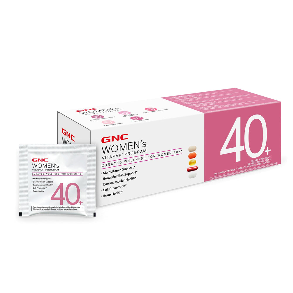 GNC Women’s 40+ Vitapak bottle front showing daily nutrition for women 40+