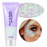 Go Ho Clear White Glitter Gel bottle for bold festival looks