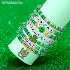 Go Ho St Patrick's Day bracelets in green, white, gold for versatile holiday wear