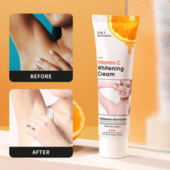 Go Ho Vitamin C Cream dab on arm demonstrates underarm brightening potential.