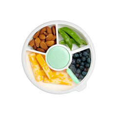GoBe Kids Snack Spinner container showing portable, mess-free snacking on the go.