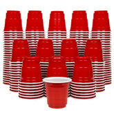 GoBig 200-pack red 2 oz shot cups for party service and easy cleanup.