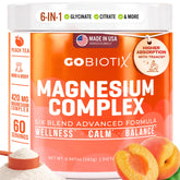 GoBiotix magnesium glycinate powder bottle close-up showing high absorption formula for daily support.