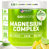 GOBIOTIX magnesium glycinate powder bottle with lemon-lime flavor for daily calm