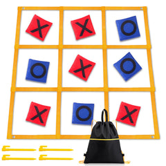 Gocasmus tic tac toe board 4ft by 4ft outdoors, ideal for family games.