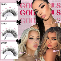 Goddvenus fluffy lash clusters 150D 12mm offer mid-length drama with soft, wispy texture.