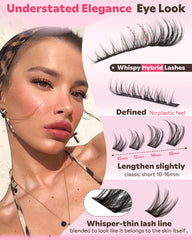 Goddvenus Wispy Lash Clusters application demo shows easy DIY lash extension at home.