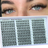 Goddvenus Wispy Lash Clusters closeup showing natural blend and lightweight feel.