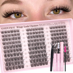 Goddvenus Wispy Lash Clusters Kit contents for a complete DIY lash setup with natural clusters.
