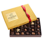 Godiva Premium Assorted Chocolates box front view with elegant gift packaging