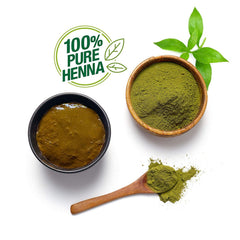 Godrej Nupur Henna color result on hair and scalp with conditioning notes.