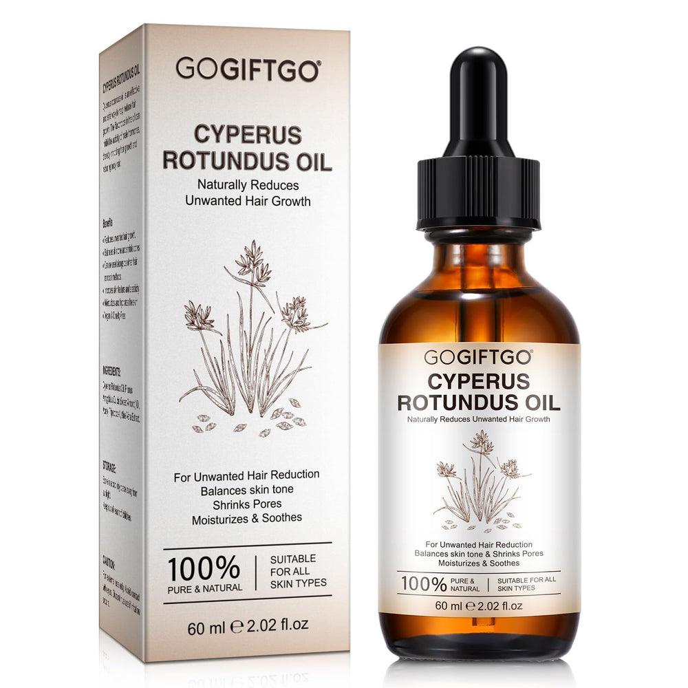 GOGIFTGO Cyperus Oil bottle close-up showing natural, soothing care