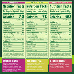 GoGo squeeZ Prehistoric Peach pouch fits lunch boxes and travel.