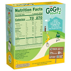 GoGo squeeZ Apple Banana unsweetened puree in portable pouch for on-the-go.