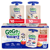 GoGo squeeZ YogurtZ strawberry 3oz pack, creamy on-the-go snack for kids.