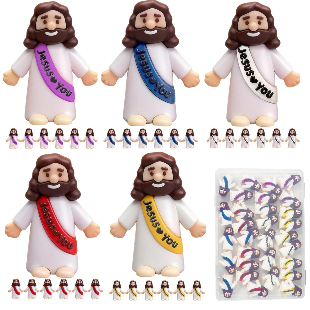 Goherii Little Jesus Figures in serene blue, ideal Easter party favors and classroom giveaways.