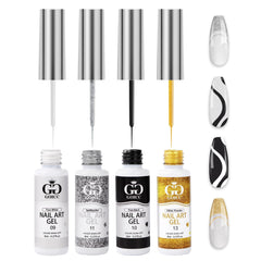 GOICC gel nail art set white bottle for clean French tips and precise lines.