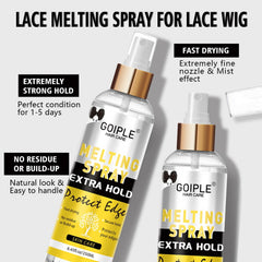 Goiple Lace Melting Spray applied on skin for water-resistant hold.