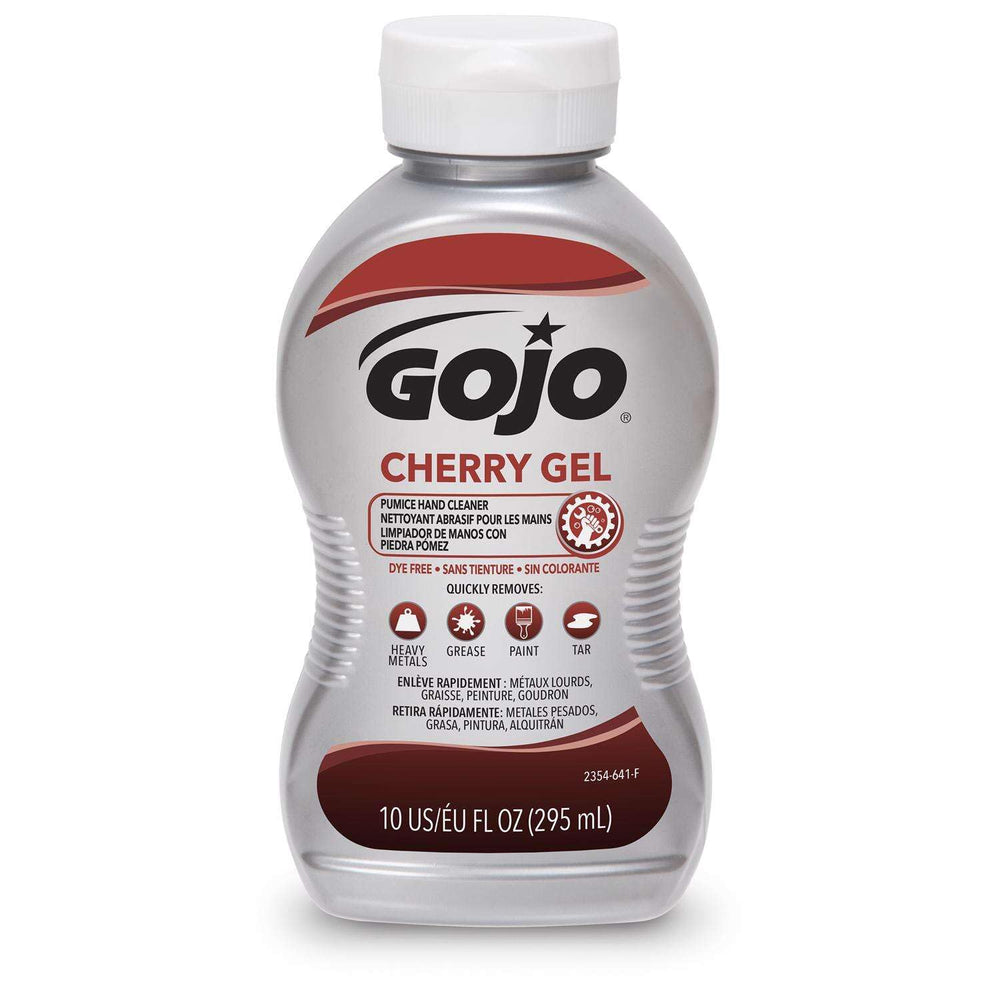 GOJO Cherry Gel Pumice Hand Cleaner bottle for powerful hand cleansing