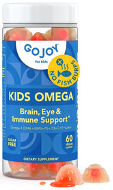 GOJOY NATURALS Kids Omega-3 DHA gummies bottle showing clean plant-based omega-3.