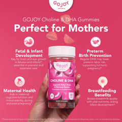 GOJOY NATURALS prenatal gummies bottle pour demonstrates easy daily intake.