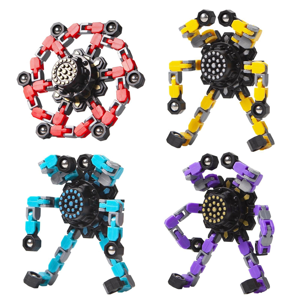 Gokeey transformable fidget spinner red with center bearing for portable stress relief.