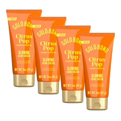 Gold Bond Citrus Pop Glowing Hand Cream 4-pack box for easy travel and gifting.