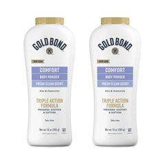 Gold Bond Comfort Body Powder bottle front view for daily freshness.