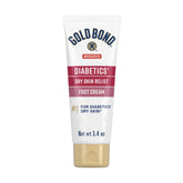 Gold Bond Diabetics Dry Skin Relief Foot Cream tube targeting dry feet for soothing moisture.