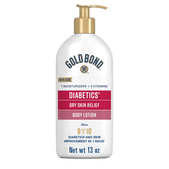 Gold Bond Diabetics' Dry Skin Relief Lotion pump bottle for easy daily use