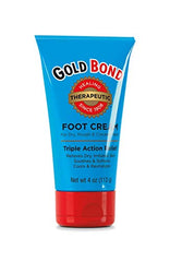Gold Bond Foot Cream bottle highlighting jojoba oil for soothing dry skin.