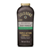 Gold Bond Men's Essentials Refresh 360 bottle shown for lasting moisture control.