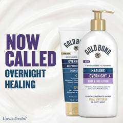Gold Bond overnight lotion on bedside table for easy nightly routine