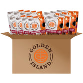 Golden Island Korean BBQ Variety Pack front label showing convenient protein snack option