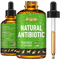 Golden Paw antibiotics drops bottle for easy dosing and ongoing pet support.