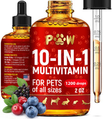 Golden Paw bouteille-liquide-multivitamine-chien, soutien quotidien de la vitalité.