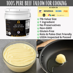 Golden Render tallow pour close-up for crisp frying and flavor