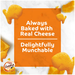 Goldfish baby crackers snack pack provides gentle bite-sized munching for little hands.