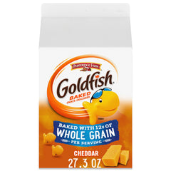 Goldfish Cheddar Crackers box front, ideal family pantry staple for home