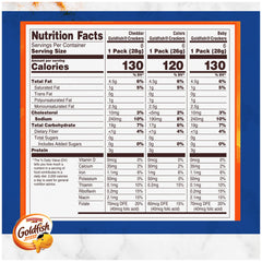 Goldfish cheddar crackers single-serving pack ideal for lunch sides and quick snacks.