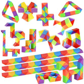 GOLDGE mini snake cube puzzle in rainbow colors for endless fidget-friendly fun