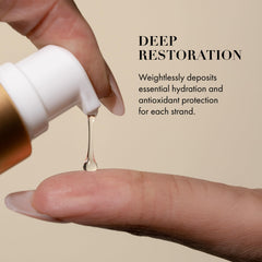 Goldie Locks Signature Serum shine closeup on glossy strands