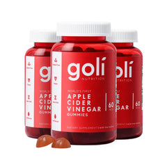 Goli Apple Cider Vinegar Gummies bottle shows convenient daily wellness and flavor.