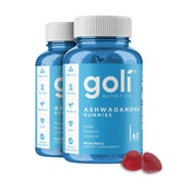 Goli Ashwagandha KSM 66 gummies in a bottle for daily relaxation