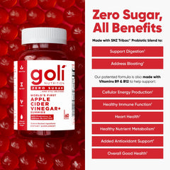 Goli Zero Sugar gummies being poured reveal convenient bite-size format for quick intake