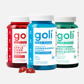 Goli Zero Sugar Trio bottle on kitchen counter for daily convenience.