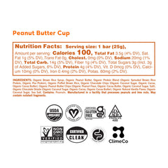 GoMacro Kids MacroBar Peanut Butter Cup bar—creamy peanut butter with vegan drizzle, on-the-go.